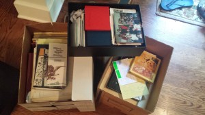 Half the boxes I received from my mother.